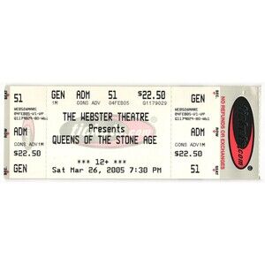 Vintage 2005 Queens of Stone Age Full Complete Concert Ticket Stub Hartford CT
